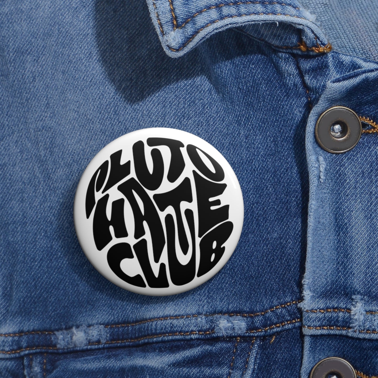 Pluto Hate Club Pin Black